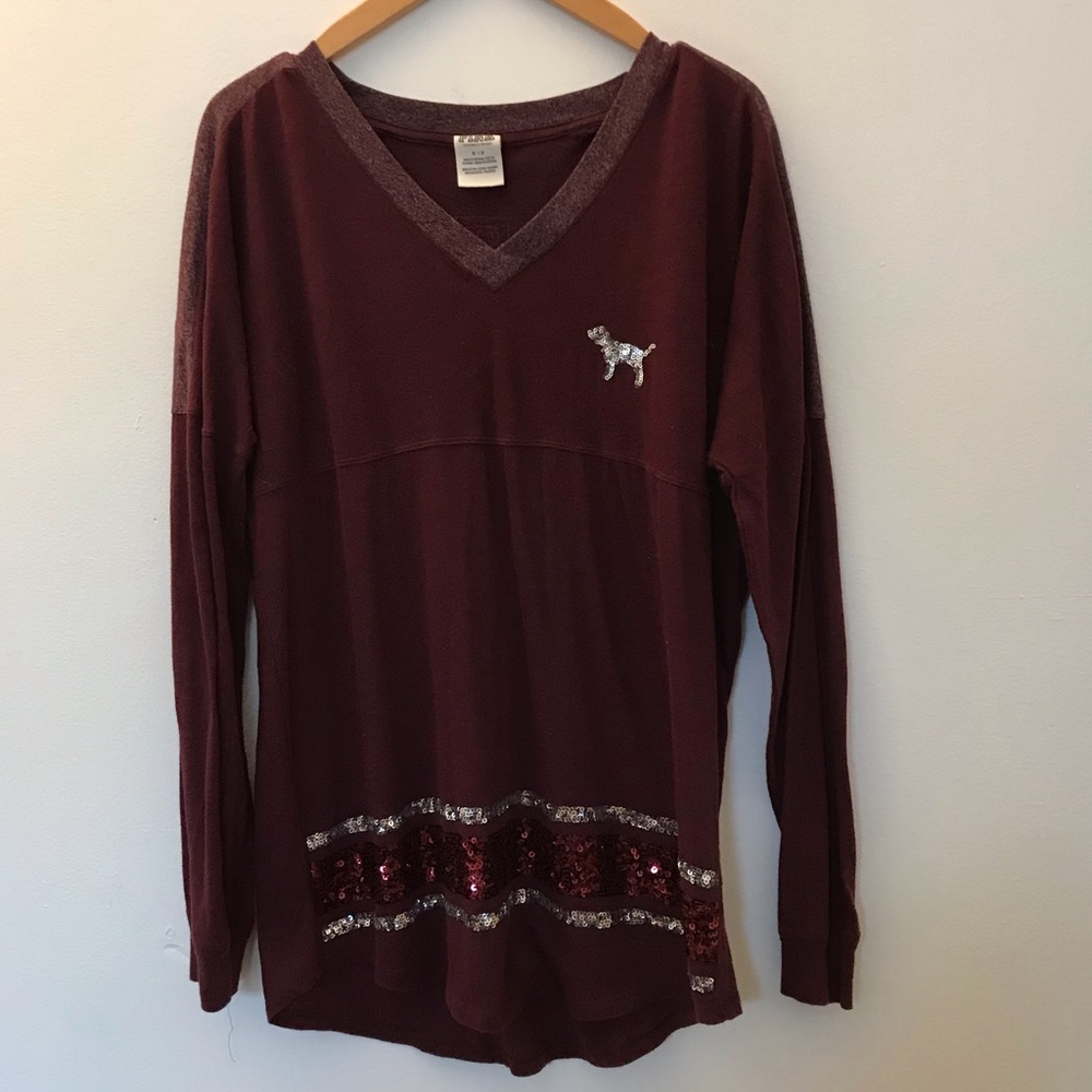 Burgundy pink long sleeve